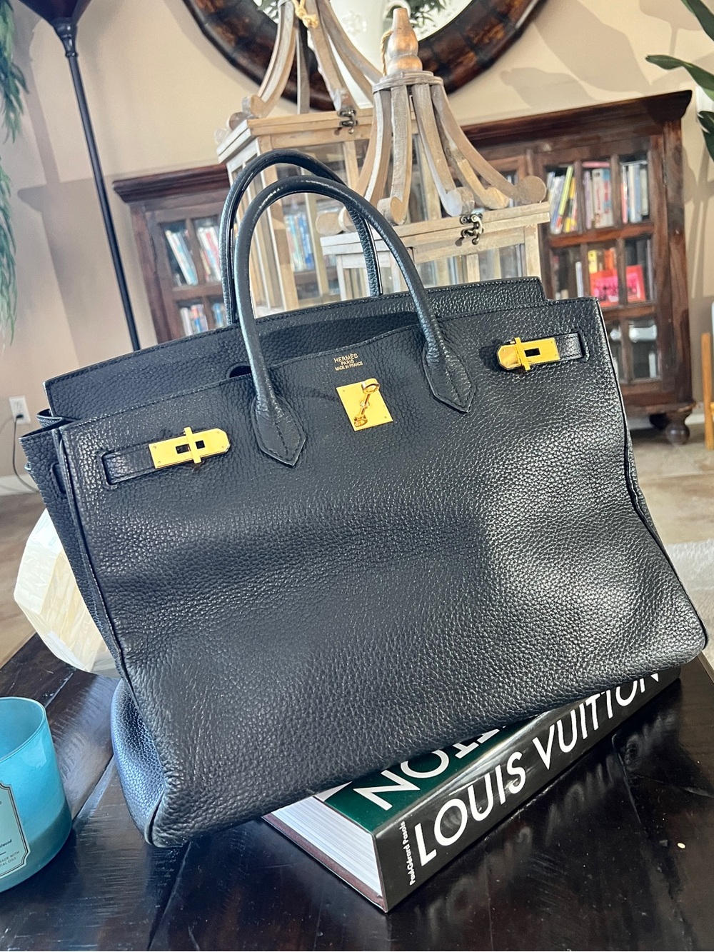 Hermès Black Togo 40 Birkin Leather Handbag with Gold Hardware